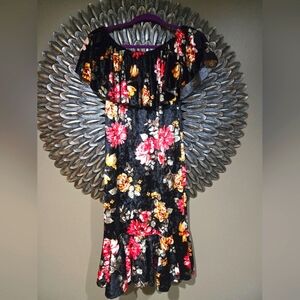 LuLaRoe Velvet Floral Black Dress